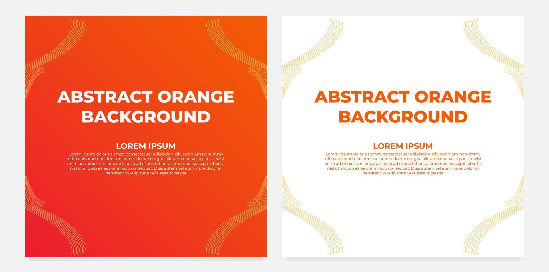 abstract orange gradient social media post template collection design vector