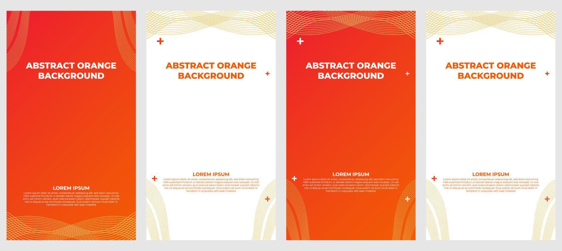 abstract orange gradient social media stories template collection vector