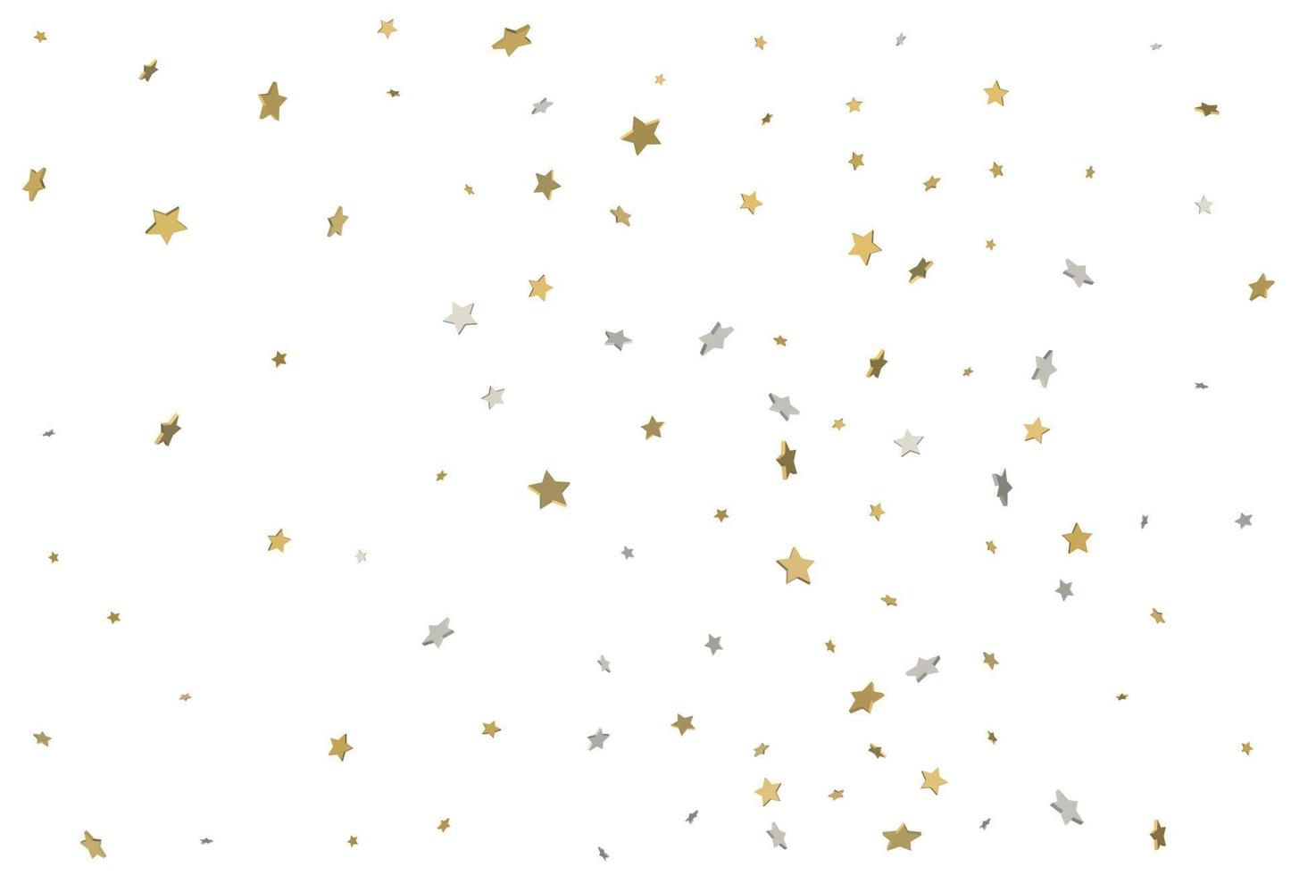 Christmas wrappers with gold and silver 3d confetti. Vector. vector