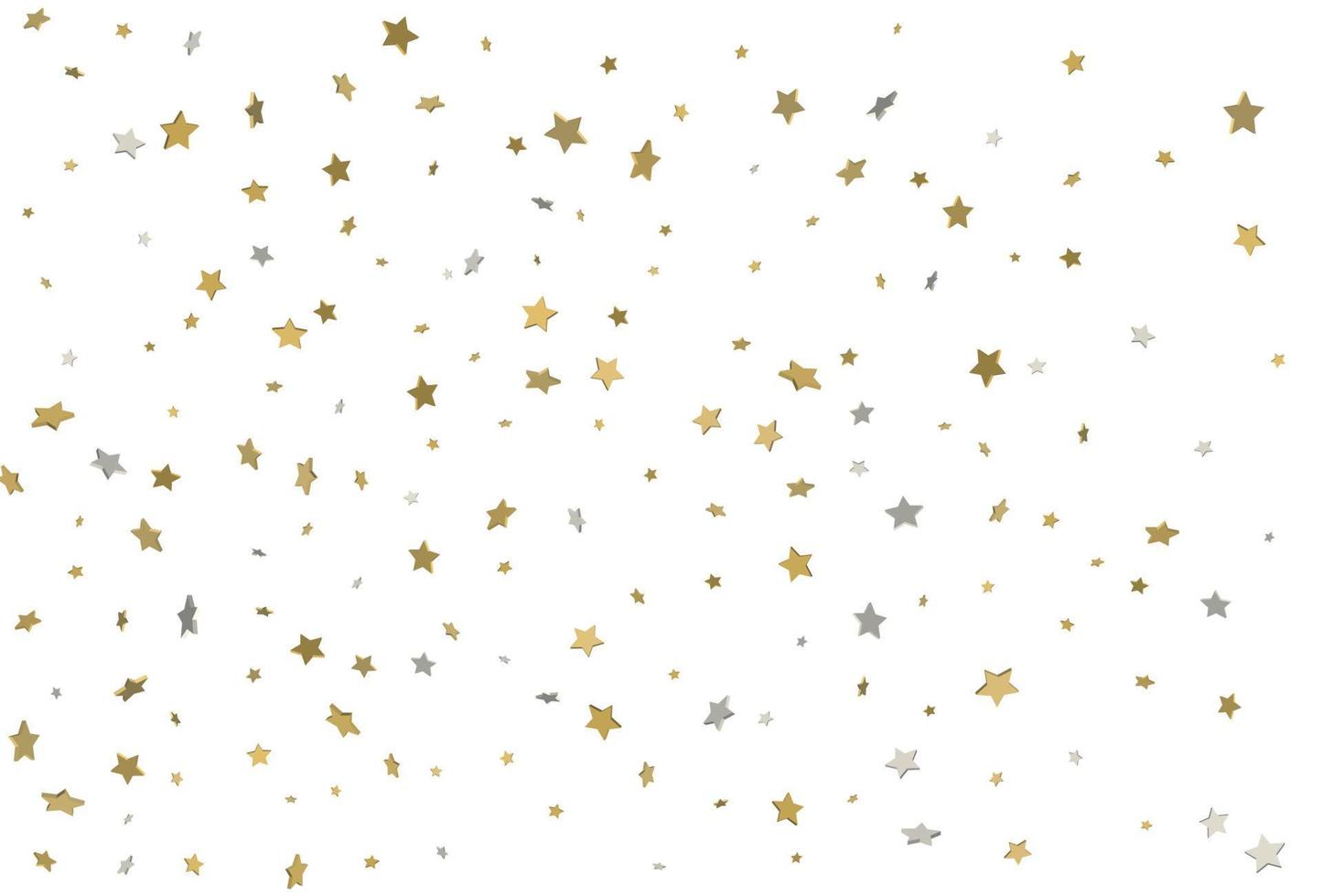 Christmas wrappers with gold and silver 3d confetti. Vector. vector