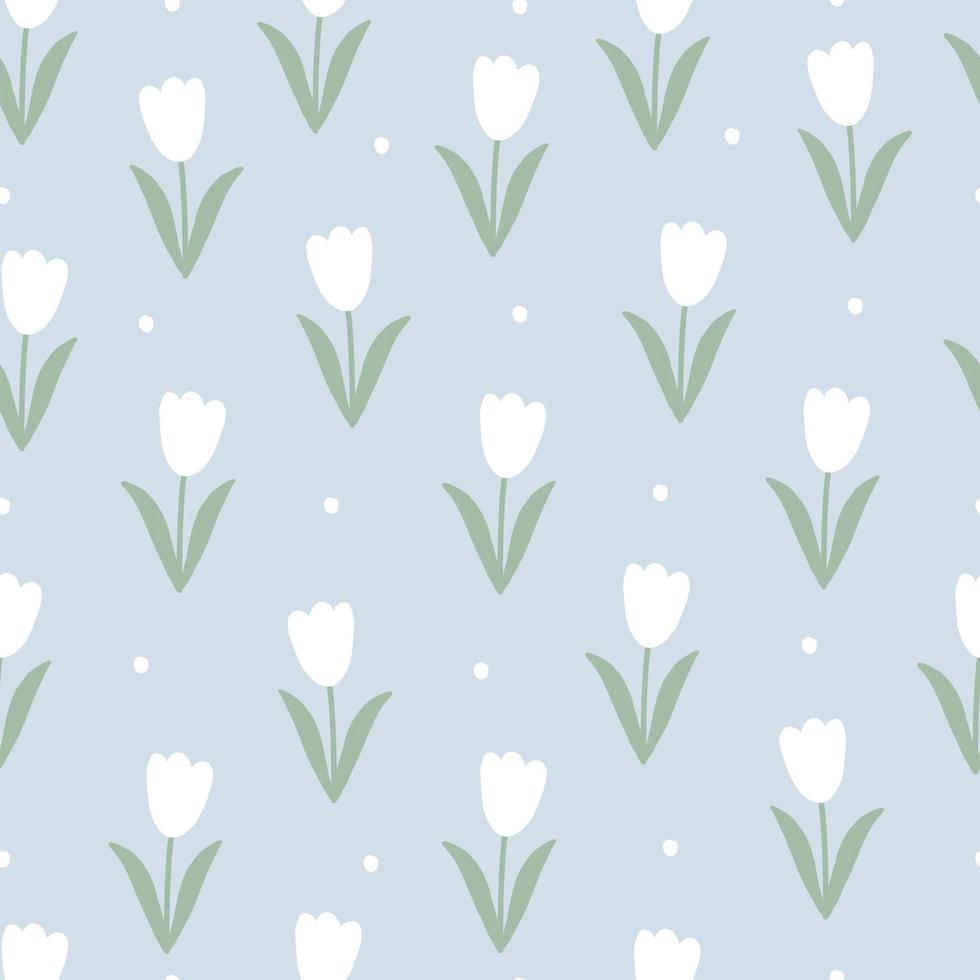 Tulip seamless pattern flower background Used for print, wallpaper, fabric, fashion textiles vector