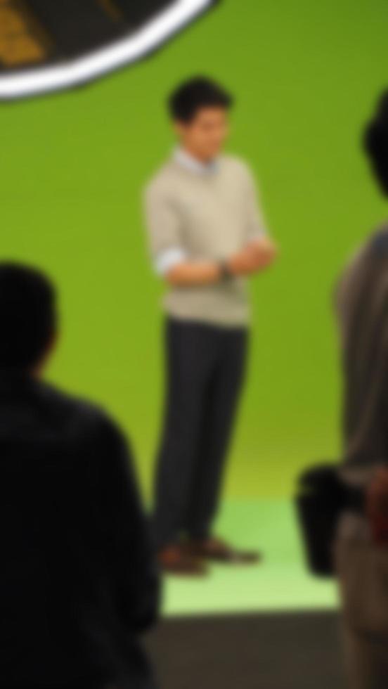 Blurry images of making TV commercial movie video photo