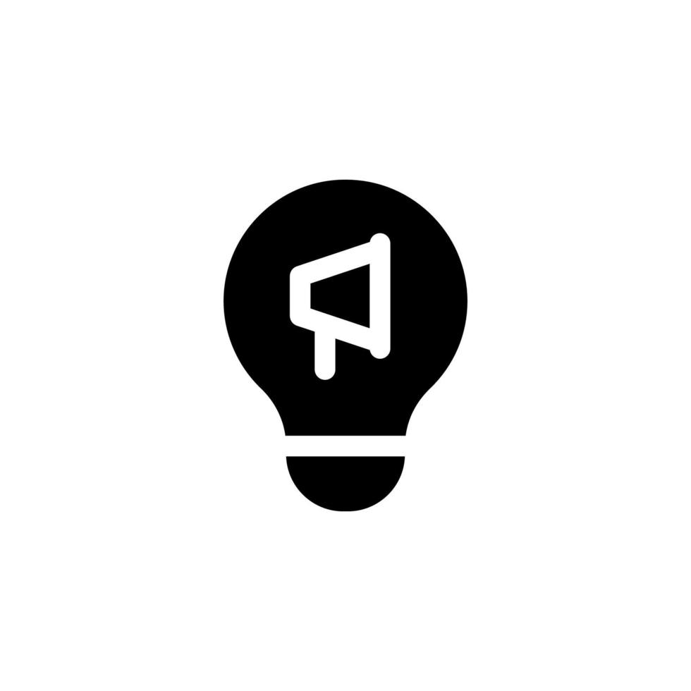idea icon design vector illustration with symbol promotion, creative, megaphone, lamp for advertising business