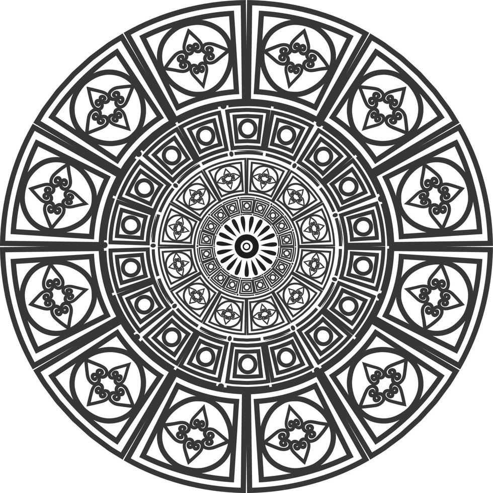 Round mandala, boho vector