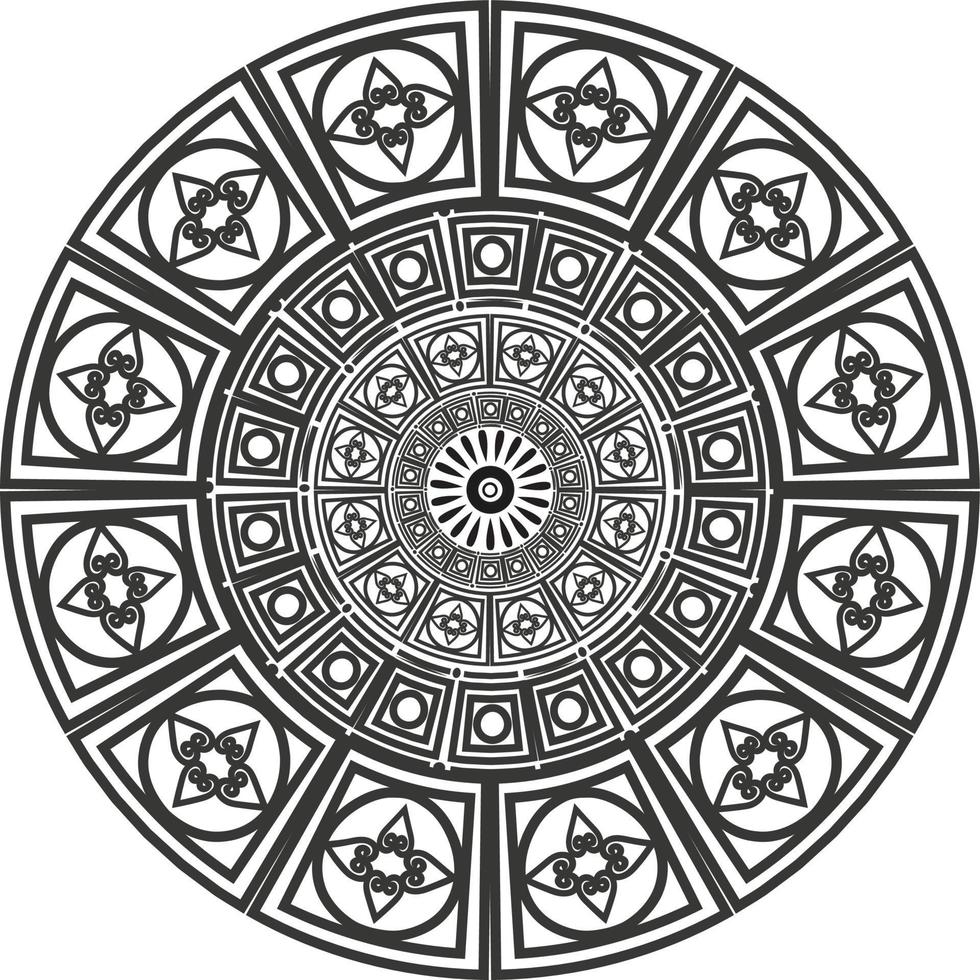 Round mandala, boho vector