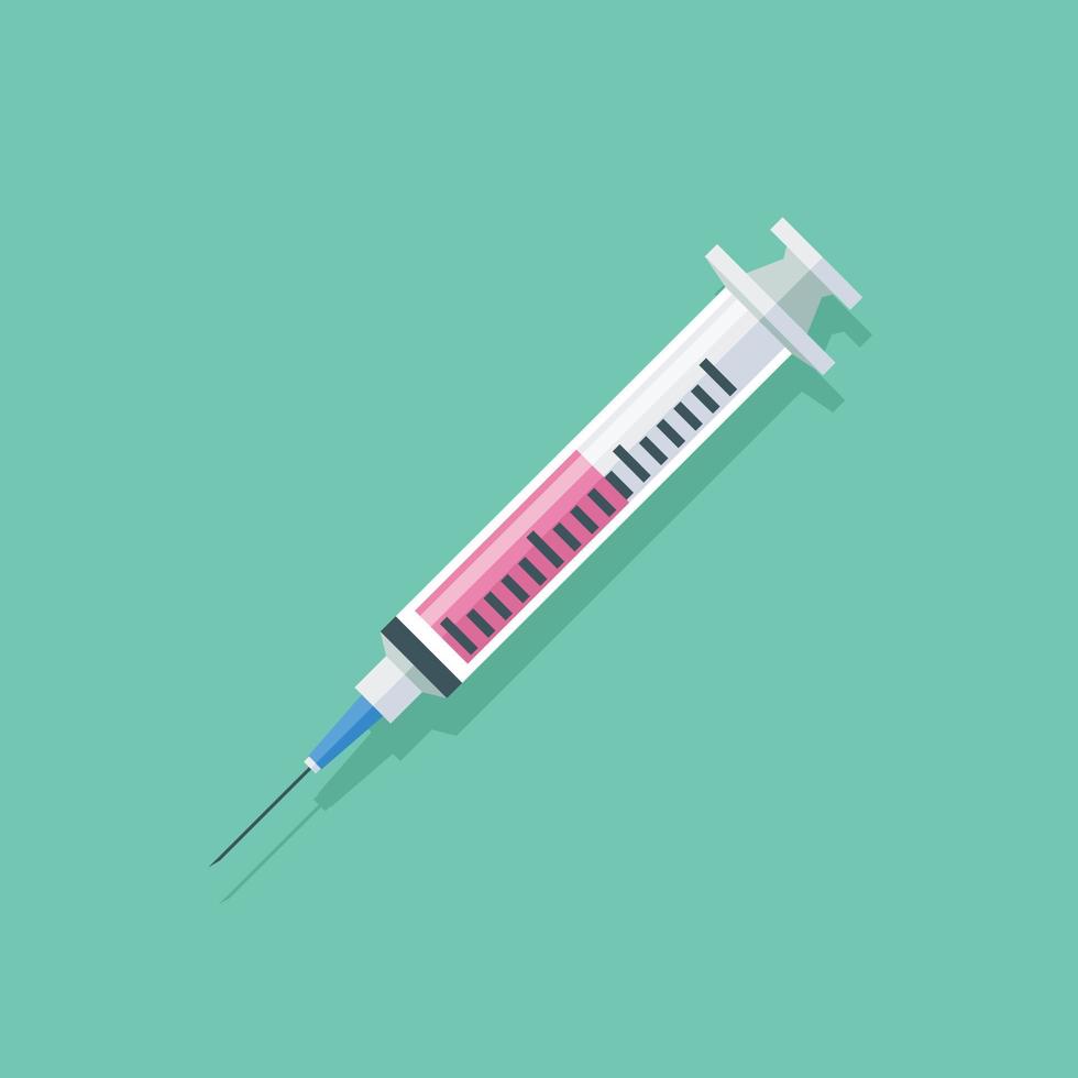 Vector design of injection syringe for vaccine