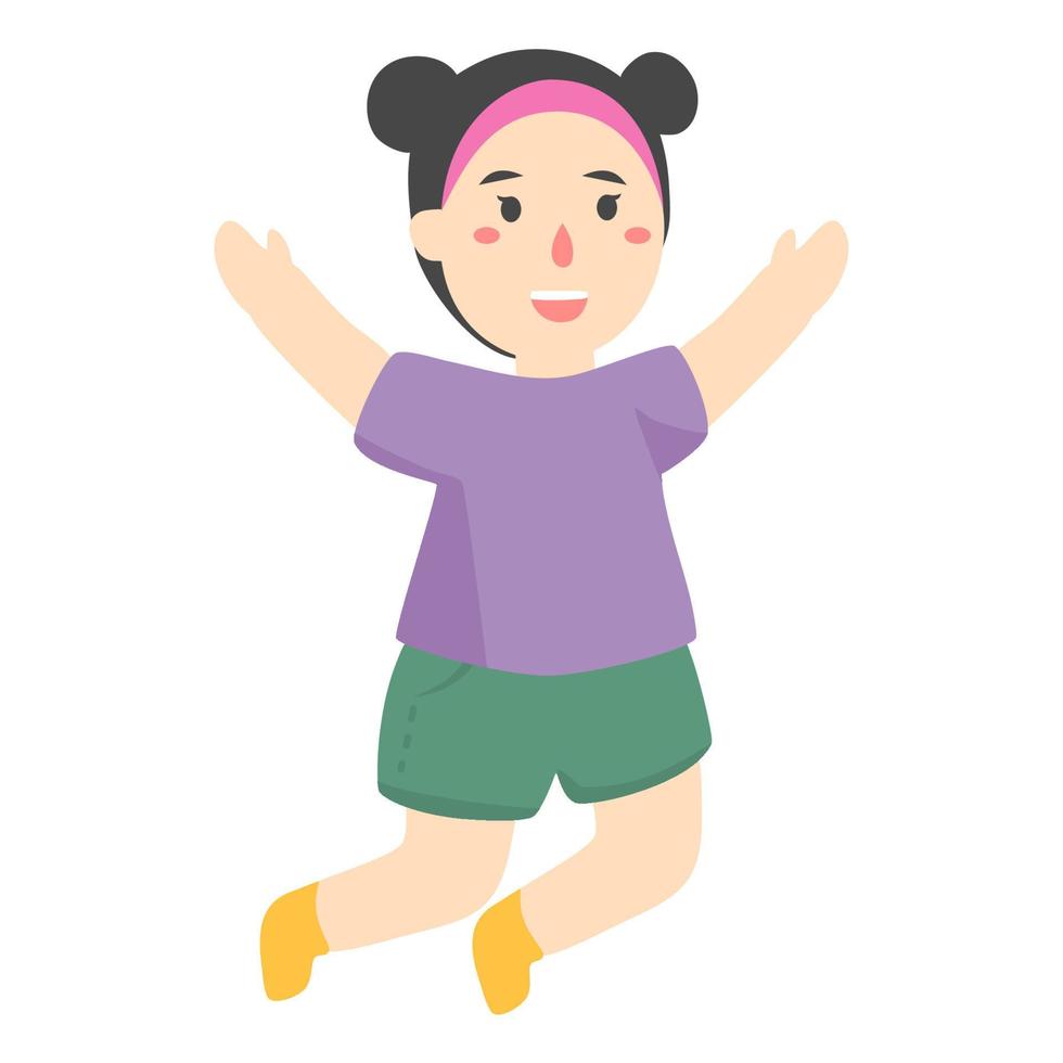 Cheering Happy Jumping Child National Day vector