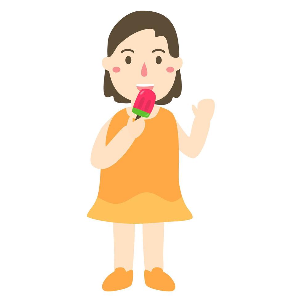 child eating ice cream vector