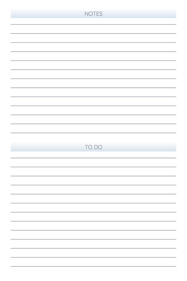 to do list notes personal planner diary template in classic strict style. individual schedule minimalism restrained design for business notebook vector