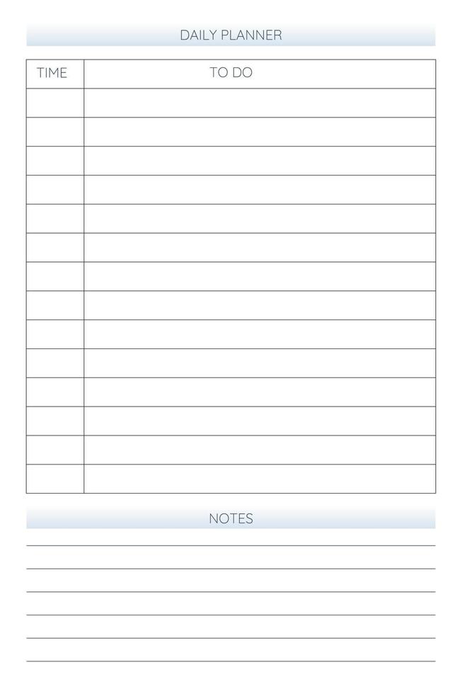 daily personal planner diary template in classic strict style. Monthly calendar individual schedule minimalism restrained design for business notebook vector