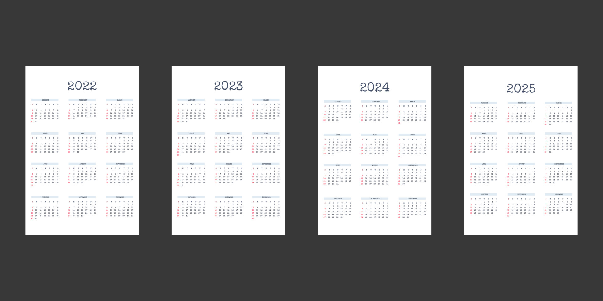 2022 2023 2024 2025 Calendar Daily Weekly Monthly Personal, 45 Off A78