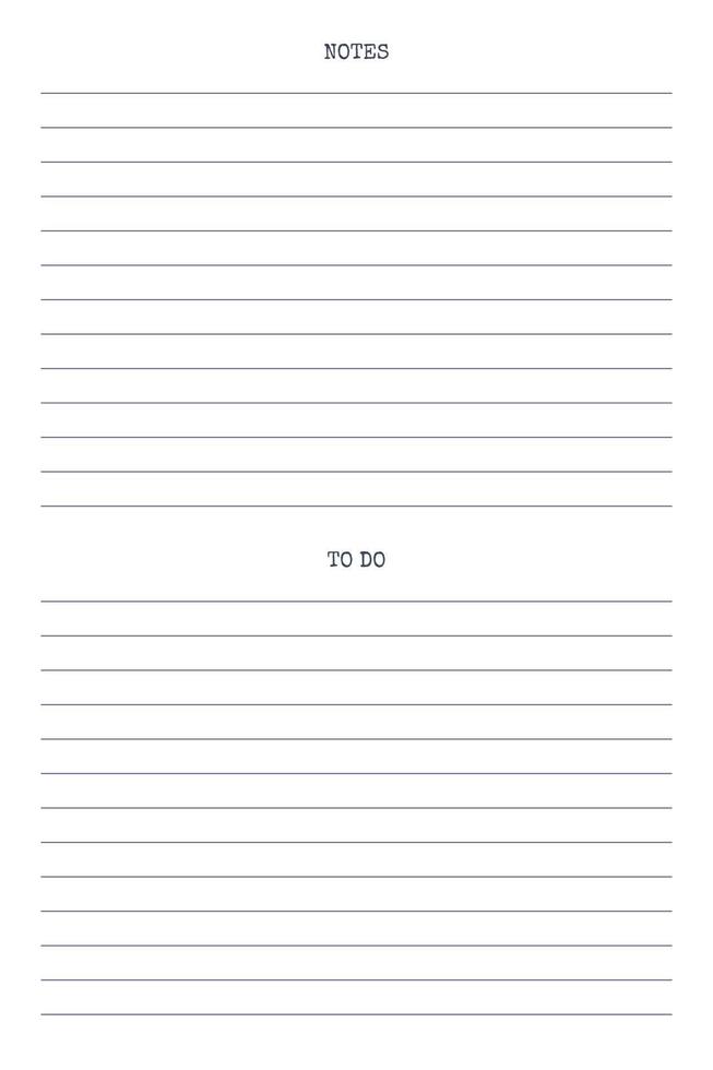 to do list notes personal planner diary template with type written font. Monthly calendar individual schedule minimalism restrained design for business notebook vector