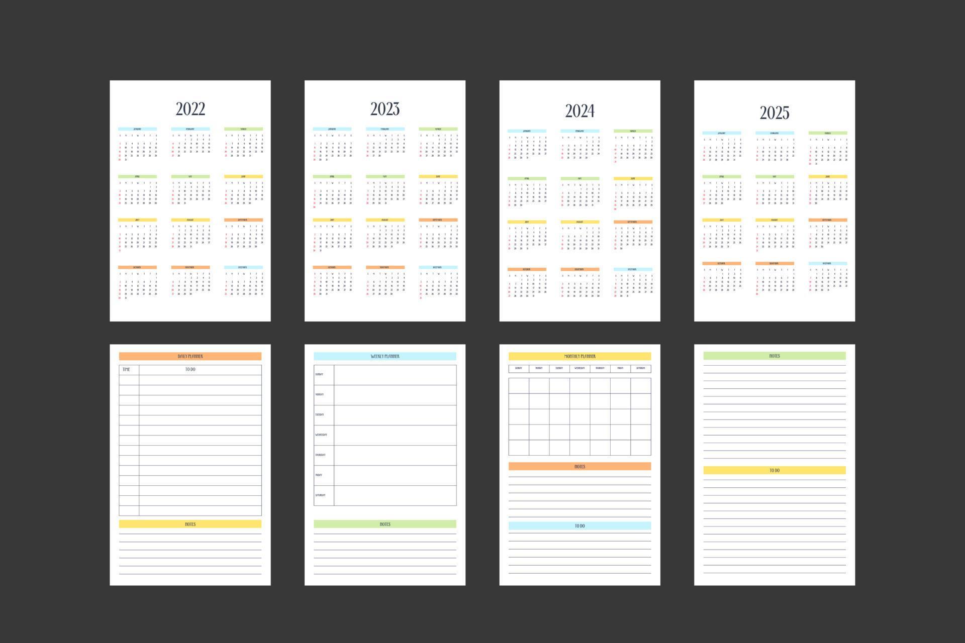 Calendrier Afebas 2023 2024 2022 2023 2024 2025 Calendar And Daily Weekly Monthly Personal Planner  Diary Template In Classic Strict Style. Monthly Calendar Schedule  Minimalism Design For Business Notebook. Week Starts On Sunday 4508464  Vector Art At Vecteezy