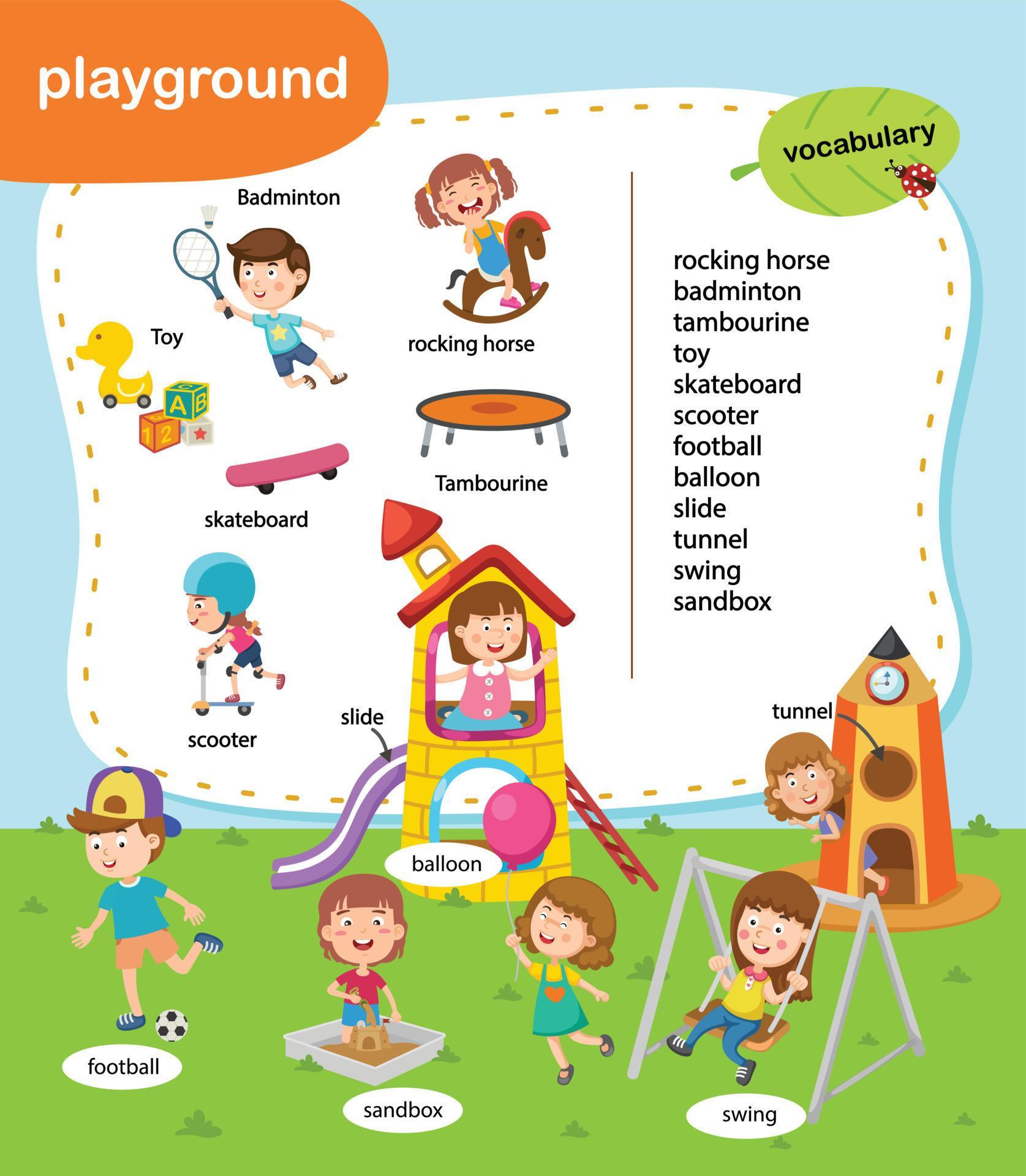 education vocabulary playground vector illustration 4508572 Vector Art