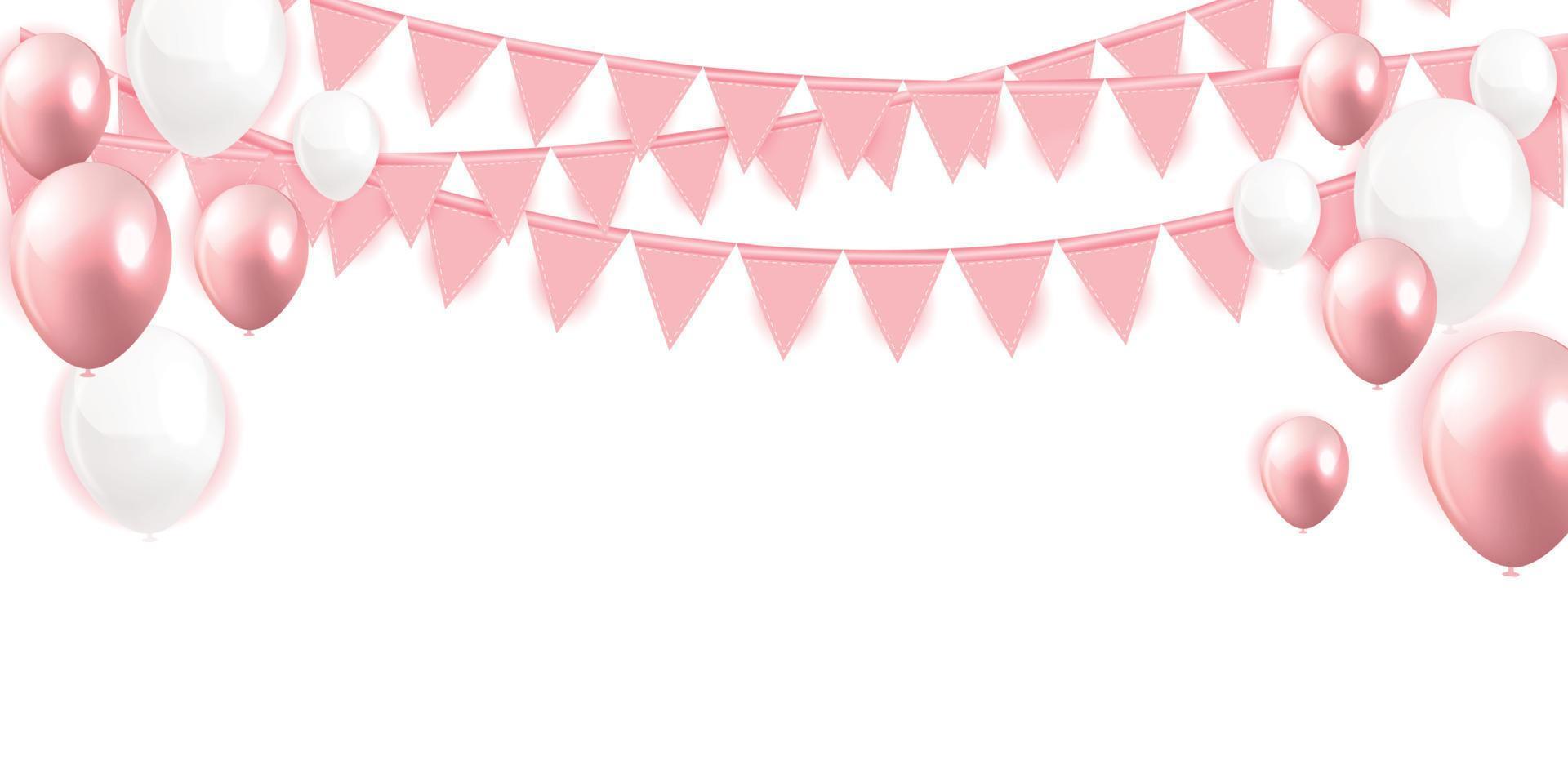 Glossy Happy Birthday Balloons Background Vector Illustration