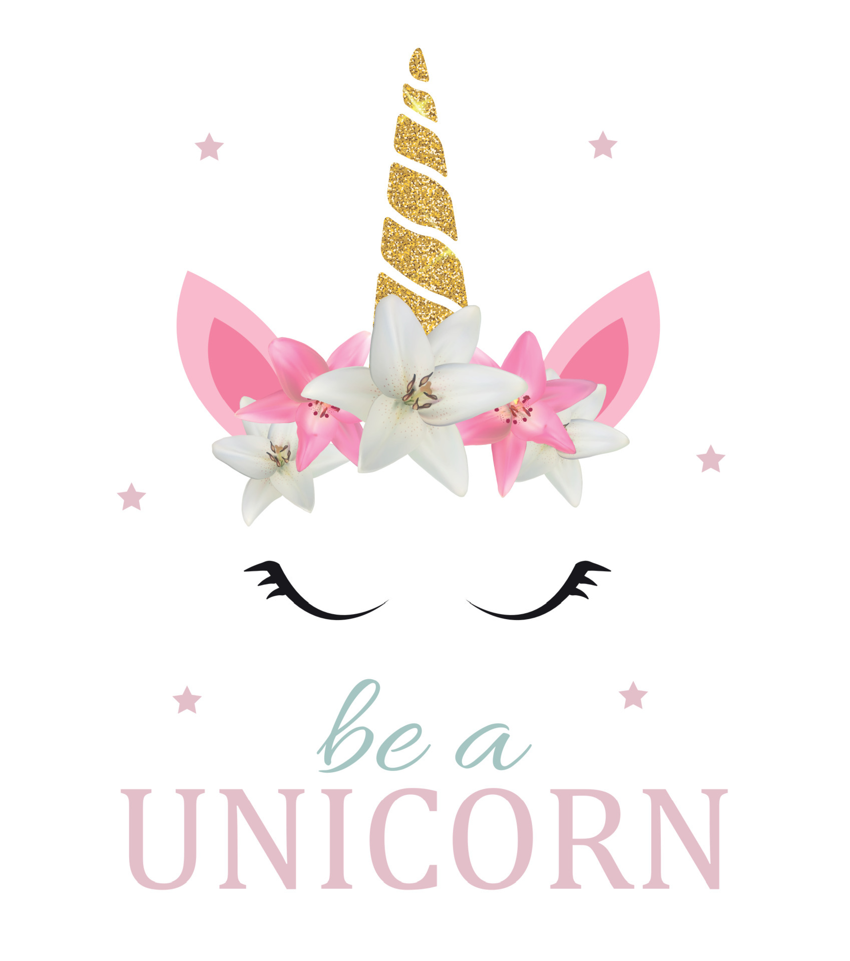 Cute be a unicorn background. Vector Illustration 4508681 Vector Art at ...