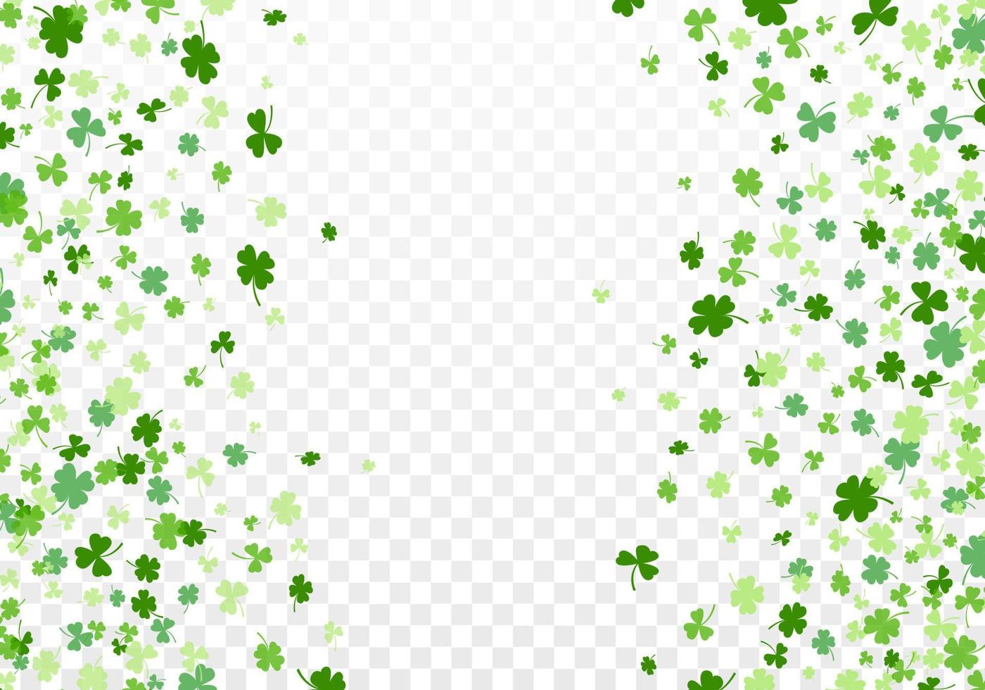 Shamrock or clover leaves flat design green backdrop pattern vector illustration