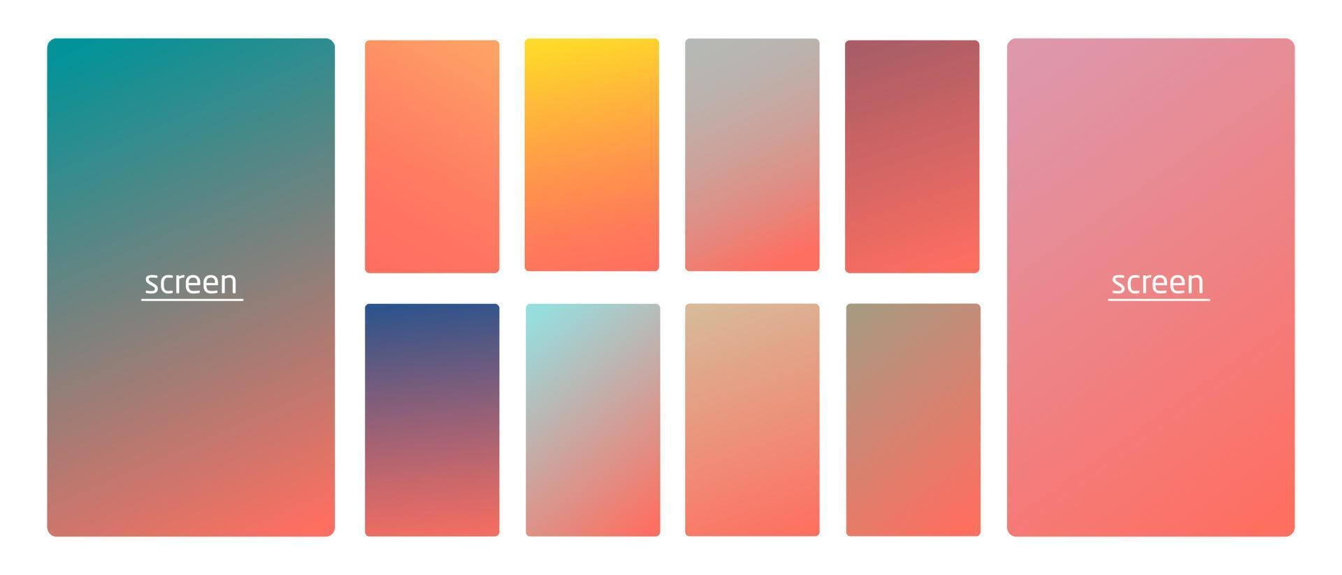 Gradient backgrounds for screen set vector