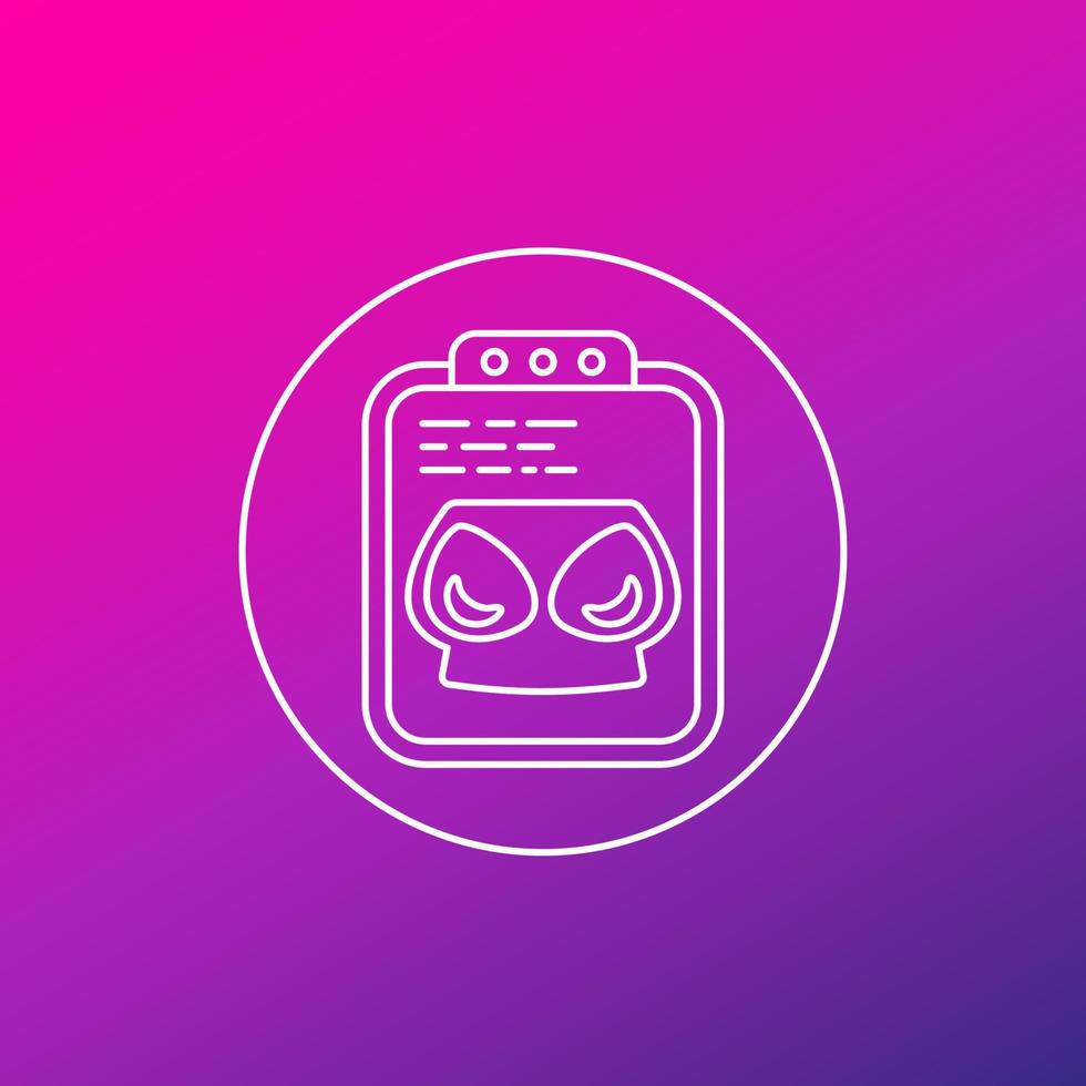 Mammogram icon, line vector design