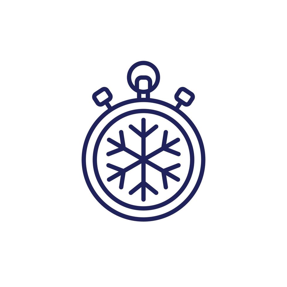 Freezing time line icon on white vector