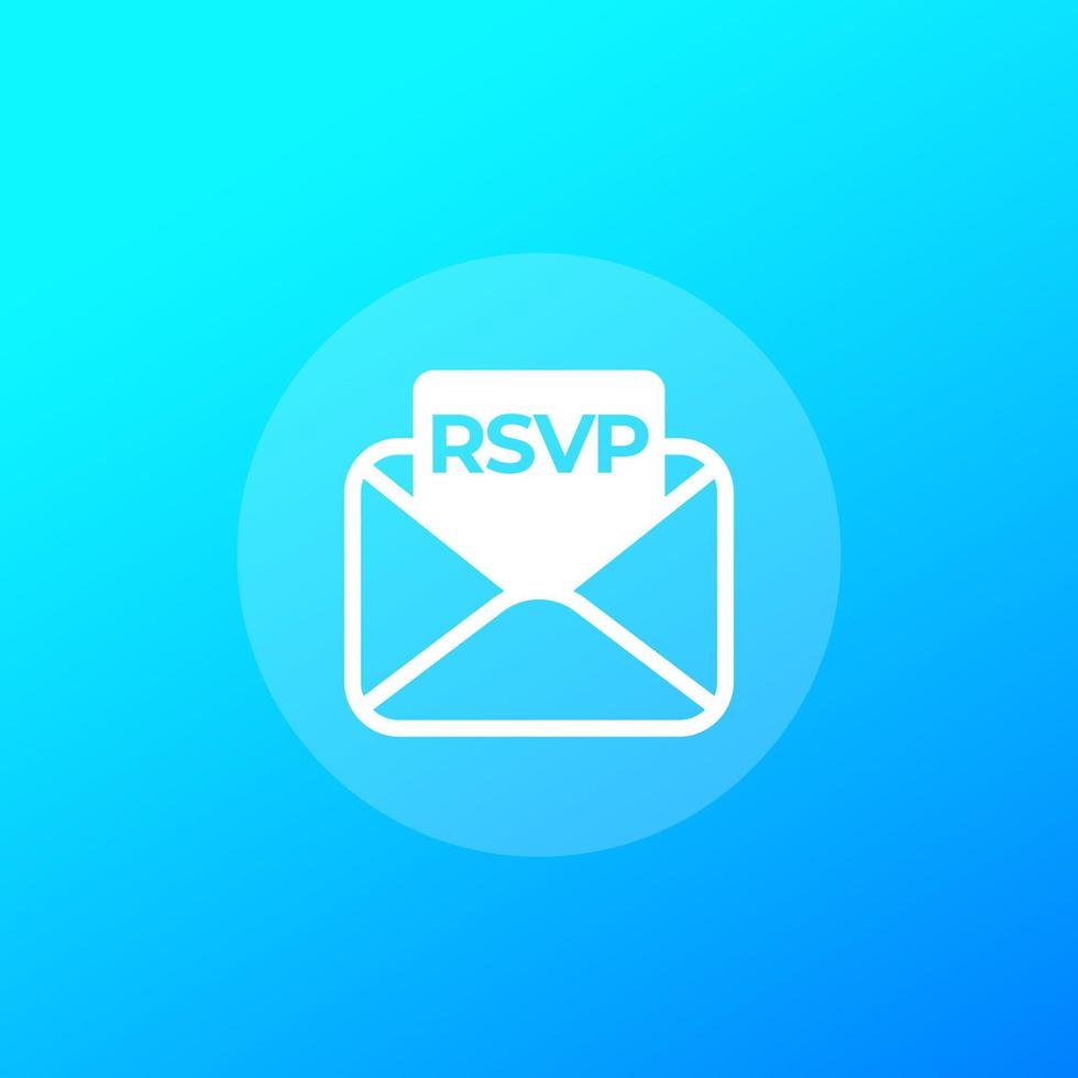 icono de rsvp con sobre, diseño vectorial vector