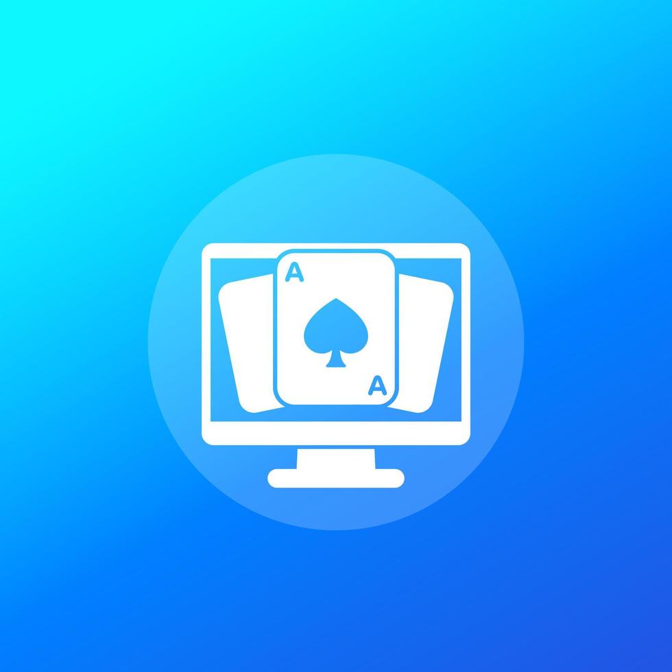 casino en línea, icono de póquer, vector