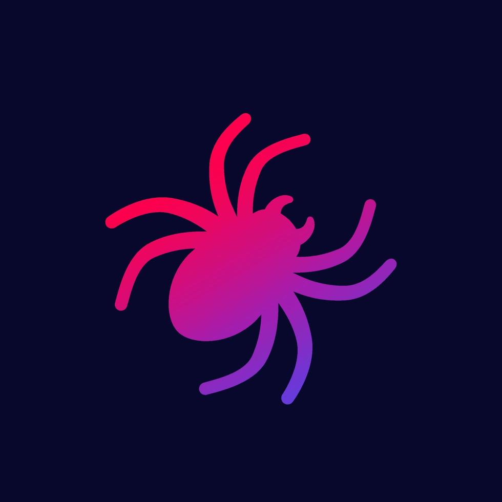 icono de araña en la oscuridad, arte vectorial vector