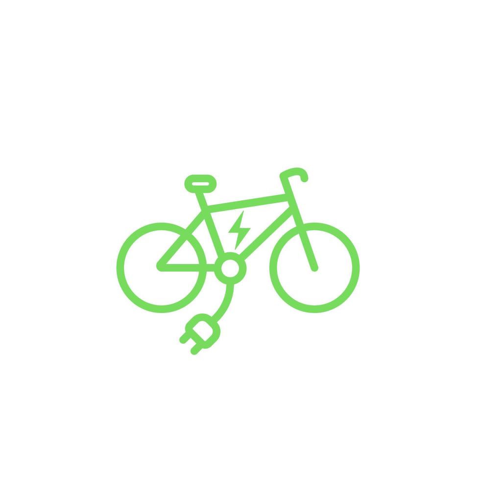 icono de bicicleta eléctrica, e-bike vector