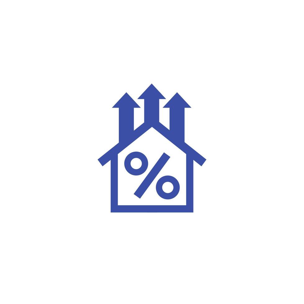 mortgage rate growth vector icon