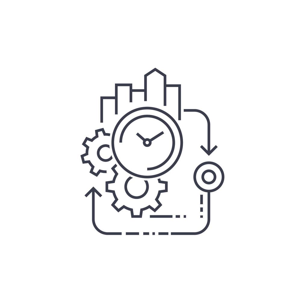 production cycle, efficiency line icon vector