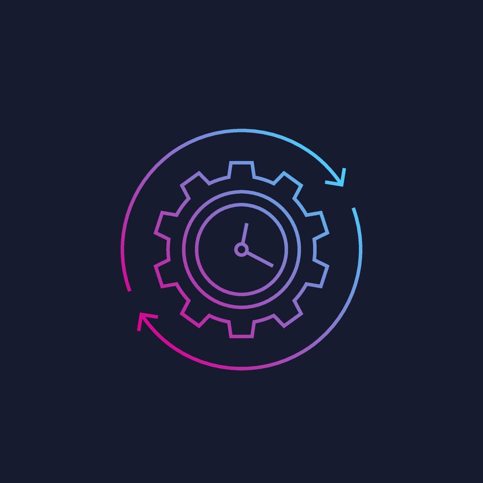 production cycle icon, linear style vector