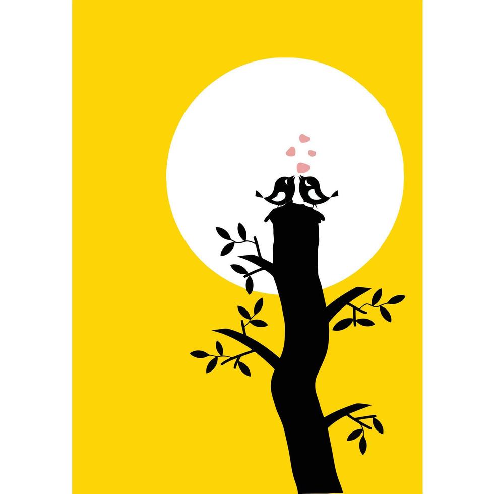 Loving Birds in a Tree vector