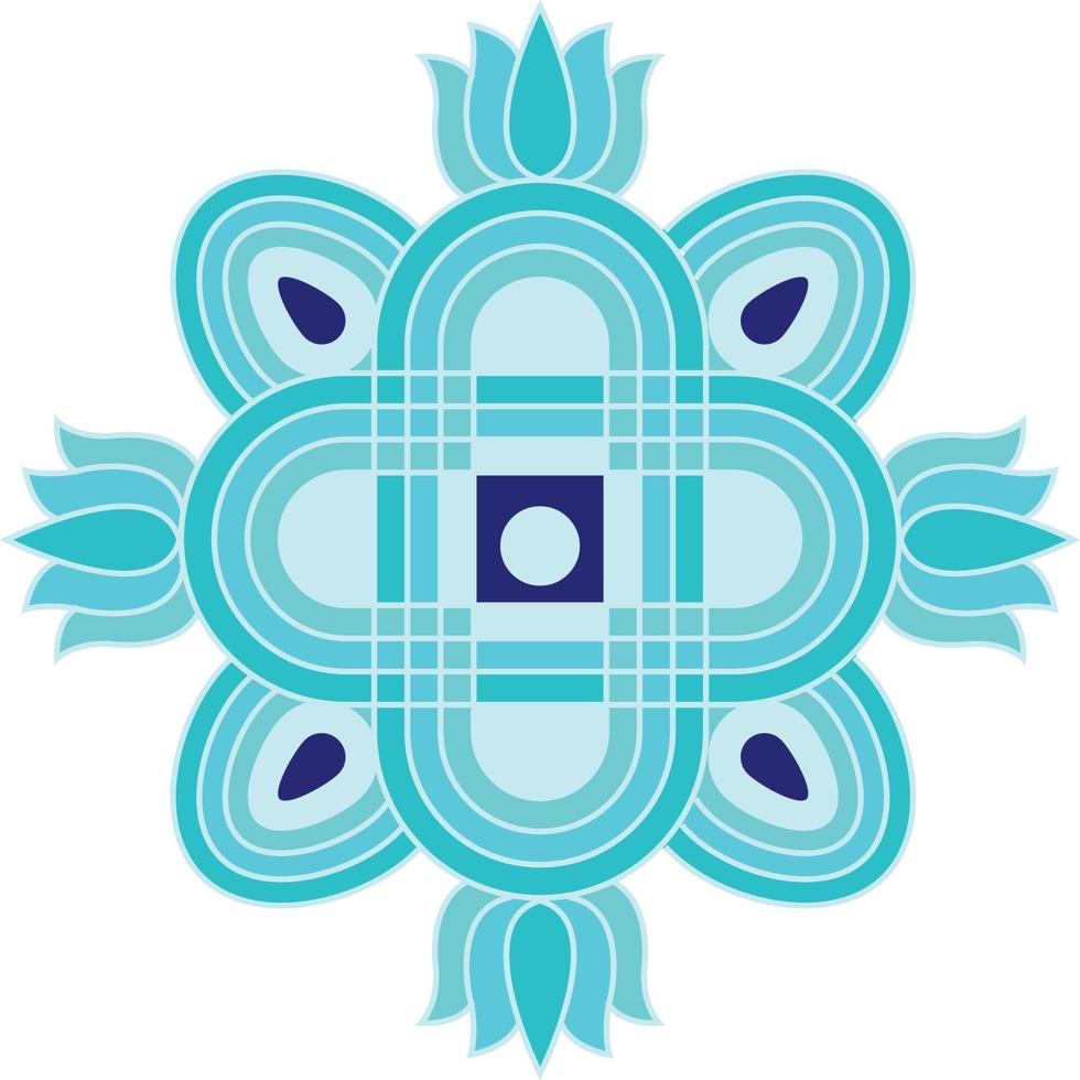 Indian Traditional and Cultural Rangoli, Alpona, Kolam, or Paisley, with a contemporary look. For textile fabric prints, phone case, greeting card. logo, calendar. vector