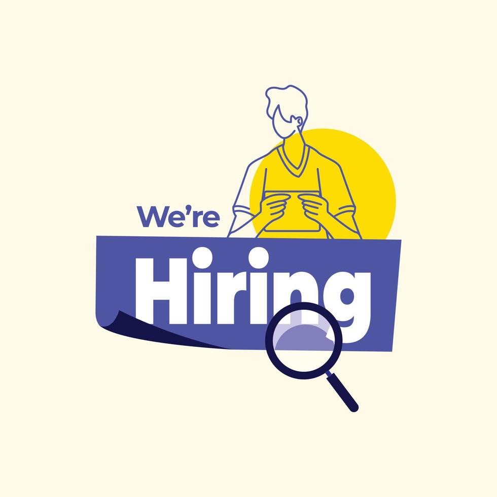 We are hiring join our team banner template vector