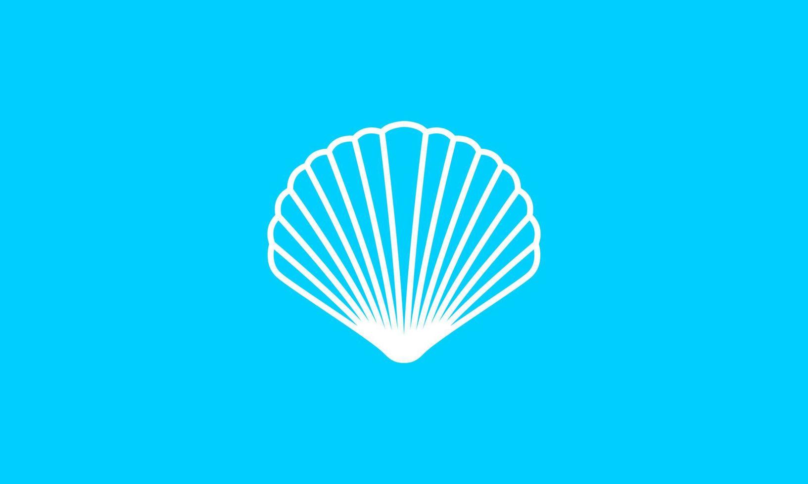 Ilustración de diseño gráfico de vector de icono de símbolo de logotipo de concha de mar de líneas simples