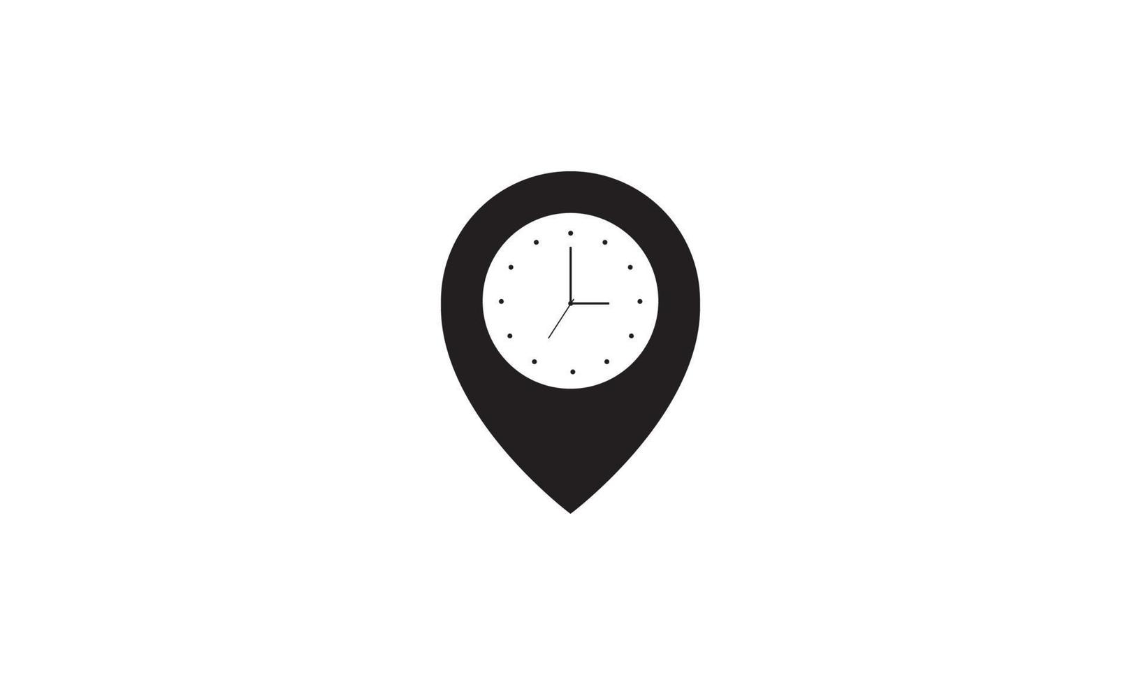 clock with pin map locations logo symbol icon vector graphic design illustration