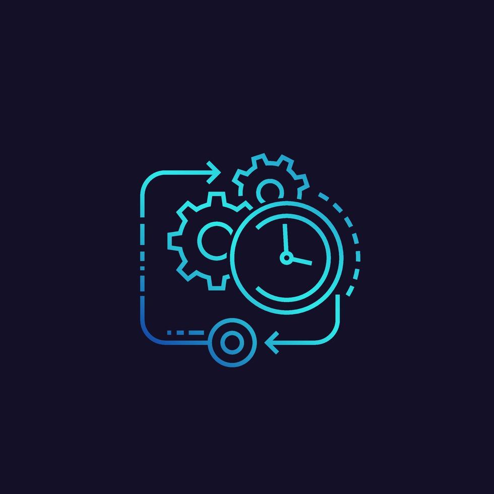 production cycle vector linear icon