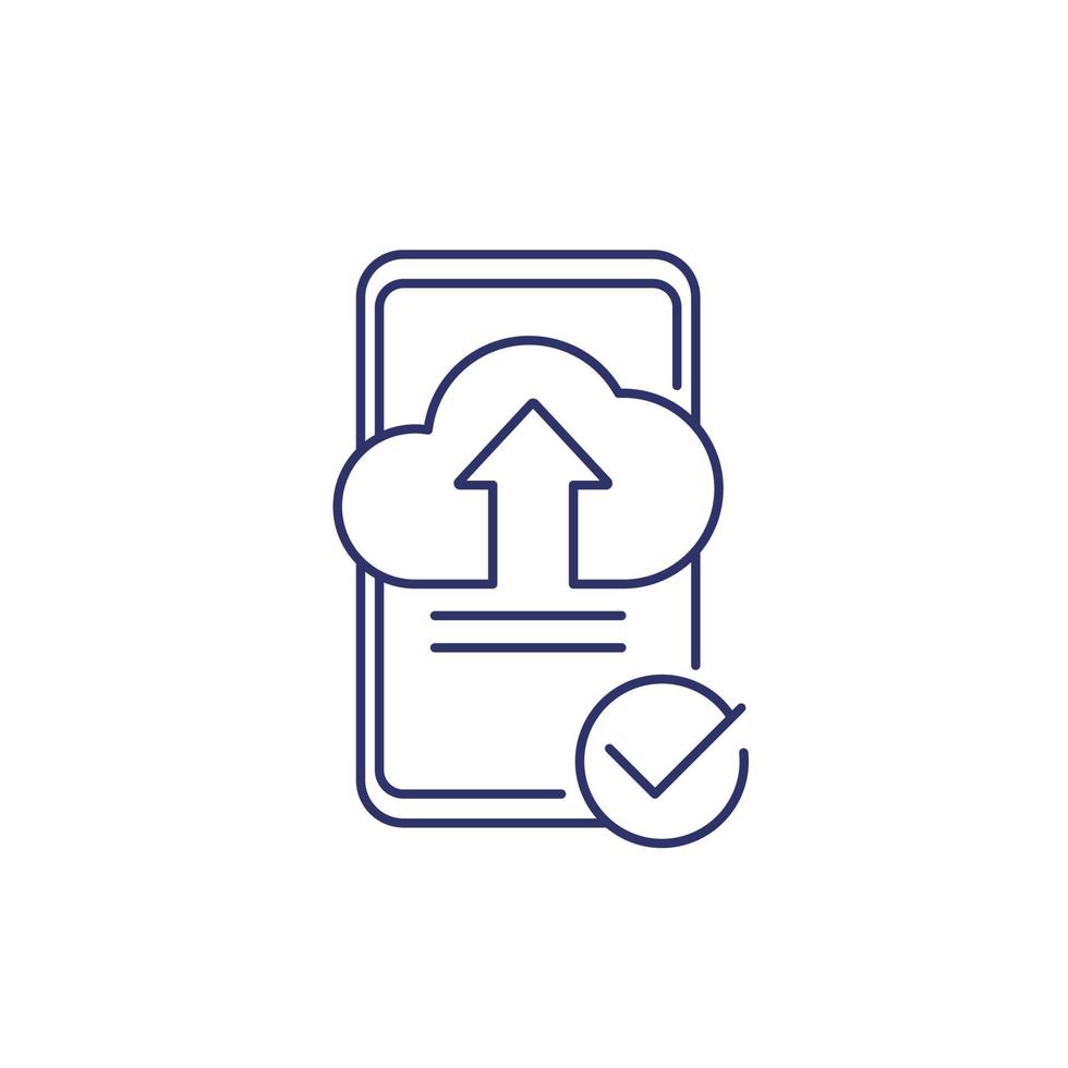 upload with phone line icon on white vector