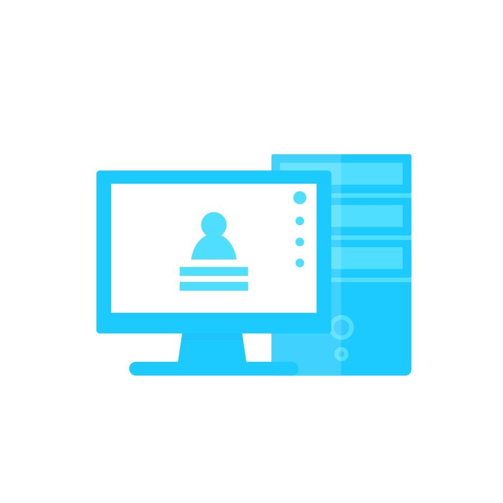 workstation computer vector illustration, flat style