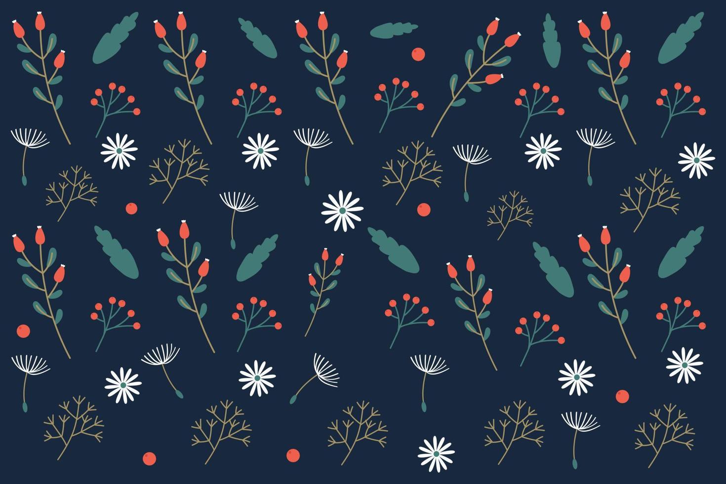 Beautiful holiday decorative patterns background with leaves and flowers vector illustration