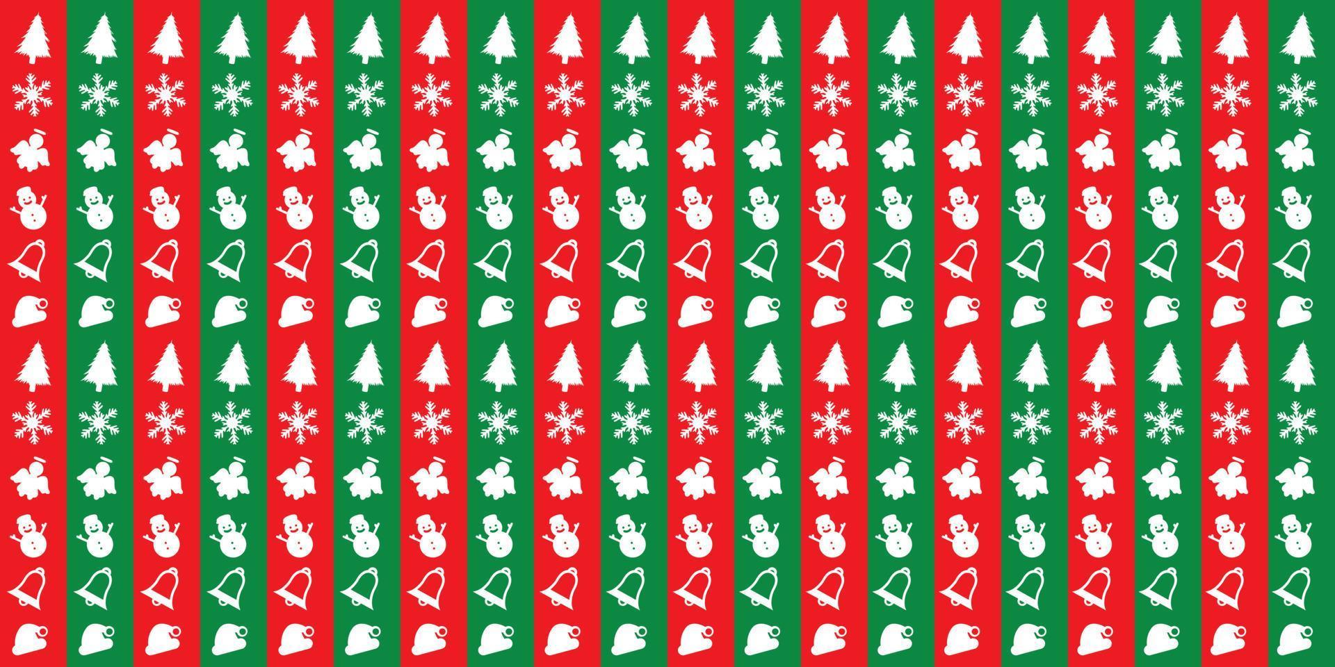 Ilustración de vector de fondo de patrón de objetos de decoración de Navidad