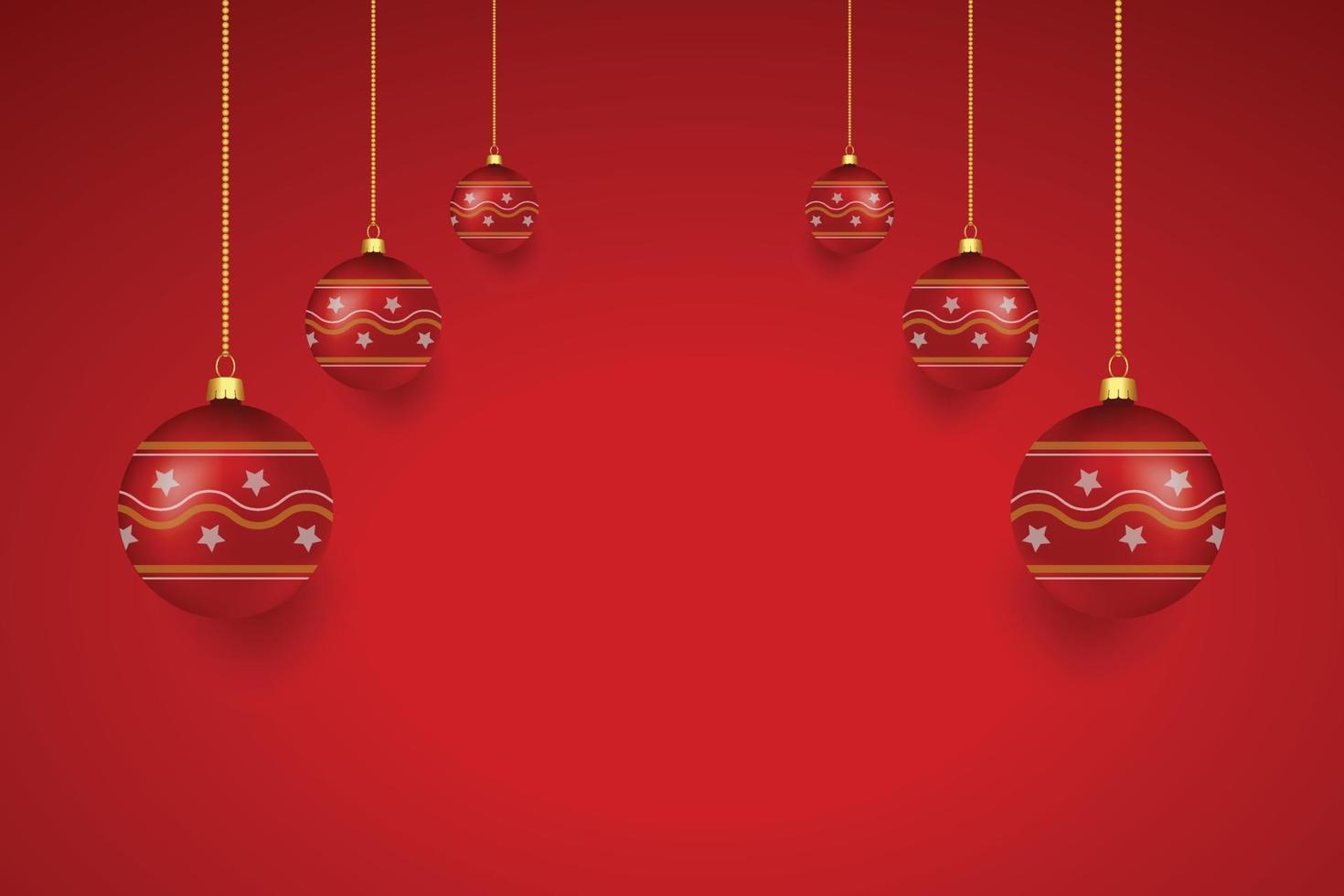 Objetos de decoración de Navidad y vacaciones en fondo rojo, diseño de ilustraciones vectoriales vector