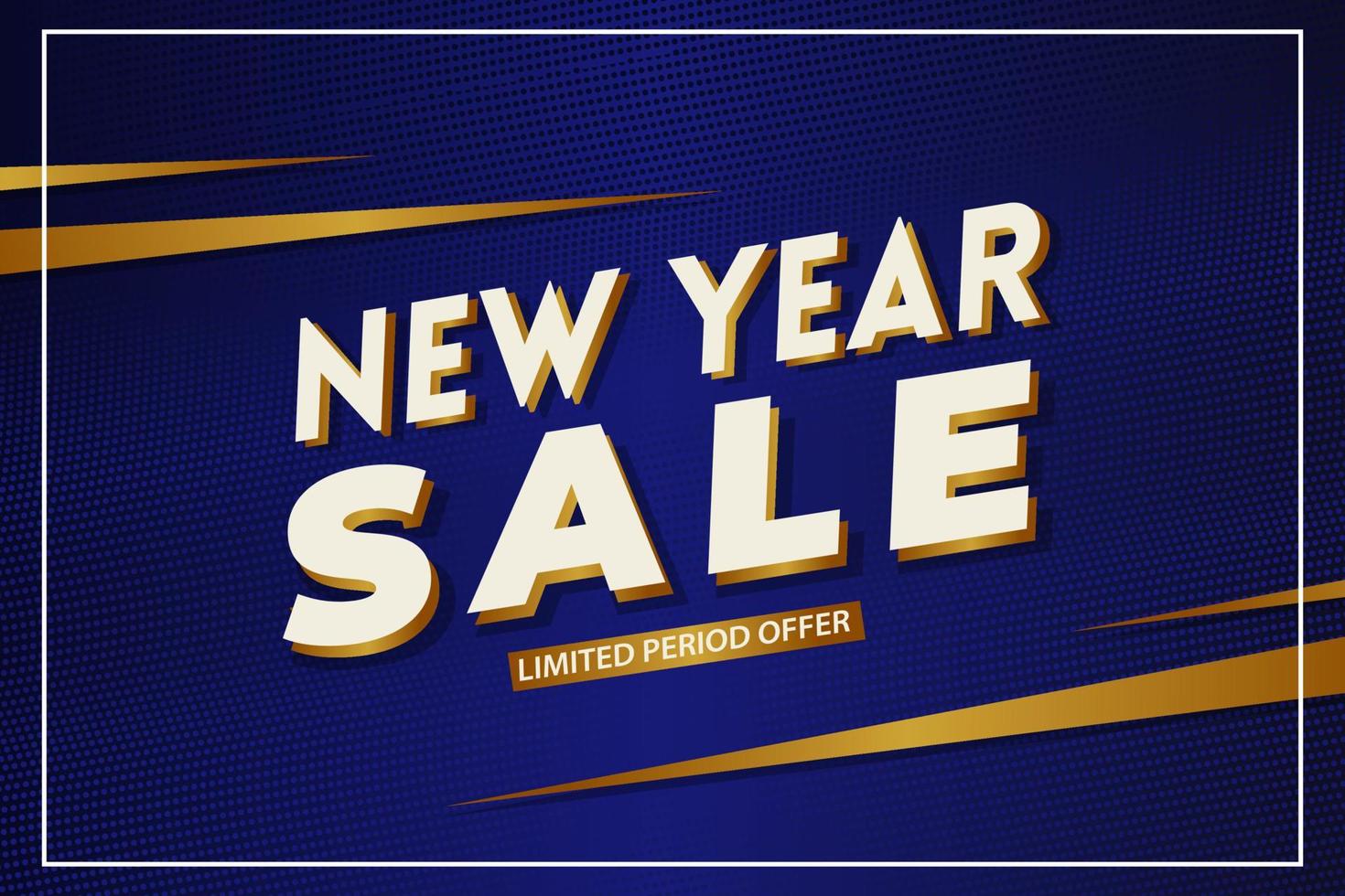 New Year sale shopping banner and background vector illustration