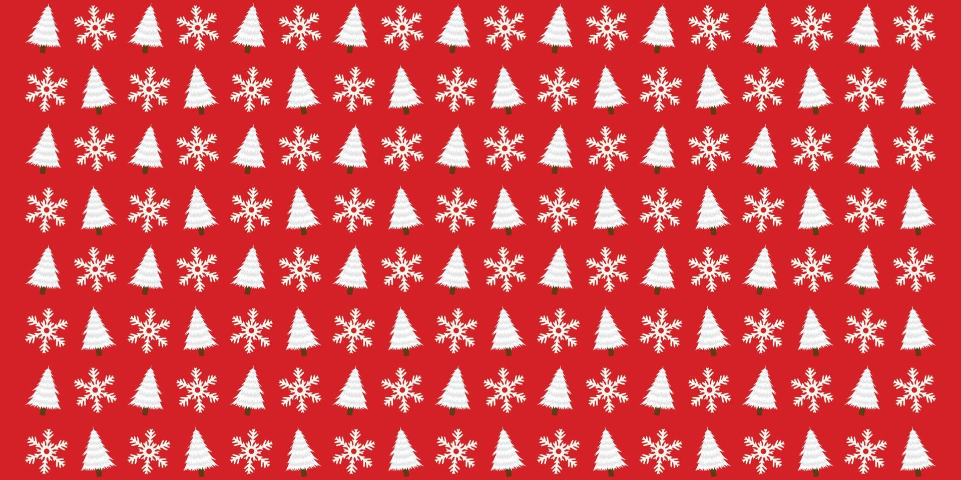 Snowy Christmas tree pattern background vector illustration