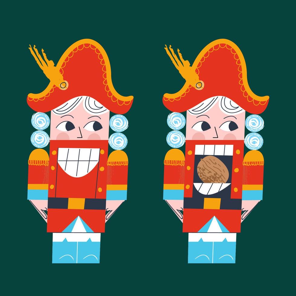 Nutcracker. Christmas tree decoration. Vector illustration.