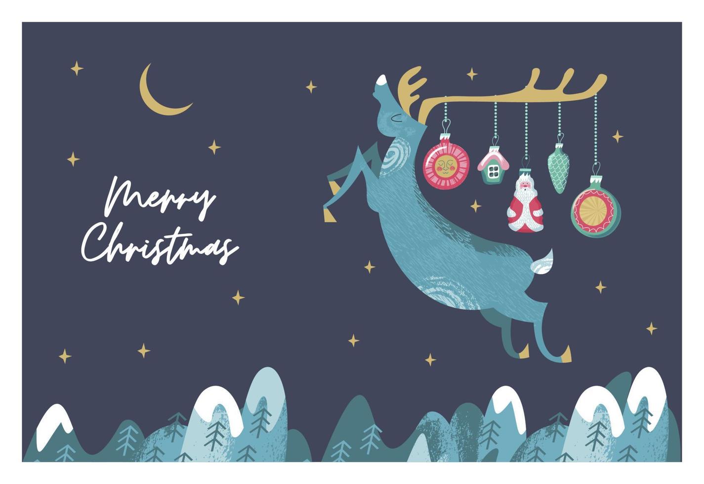 Festive Christmas and new year greeting card. merry Christmas. vector