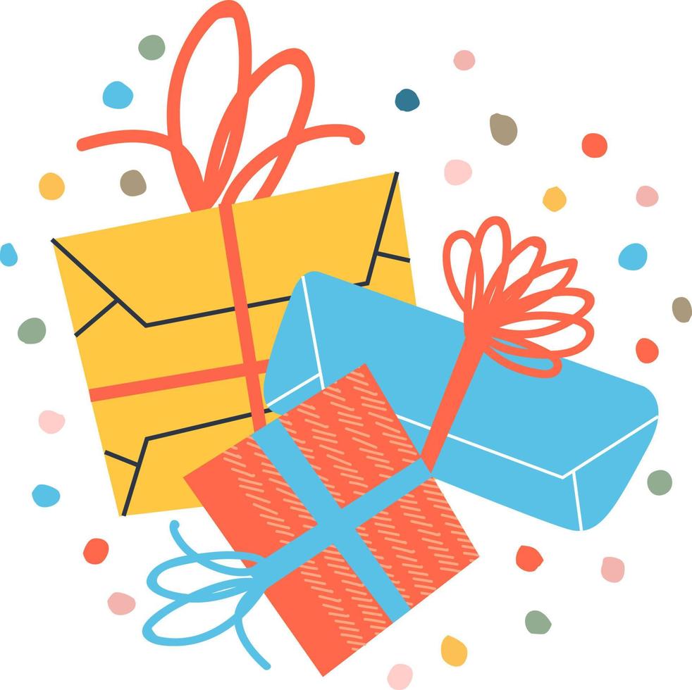 A set of gift boxes. Boxing day. Vector illustration.