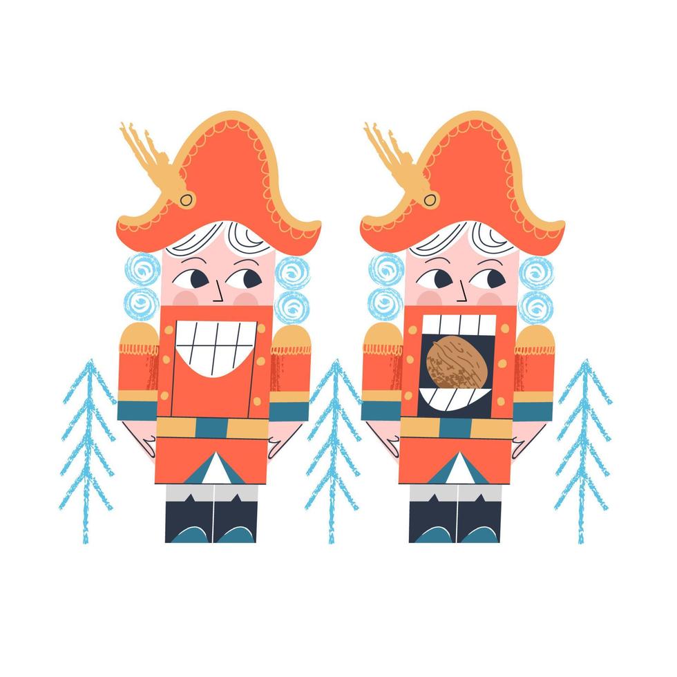 Nutcracker. Christmas tree decoration. Vector illustration.