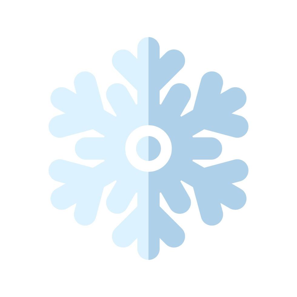 Snowflake Icon. Flat Style. Christmas and Winter Traditional symbol for logo, print, sticker, emblem, greeting and invitation card design and decoration vector