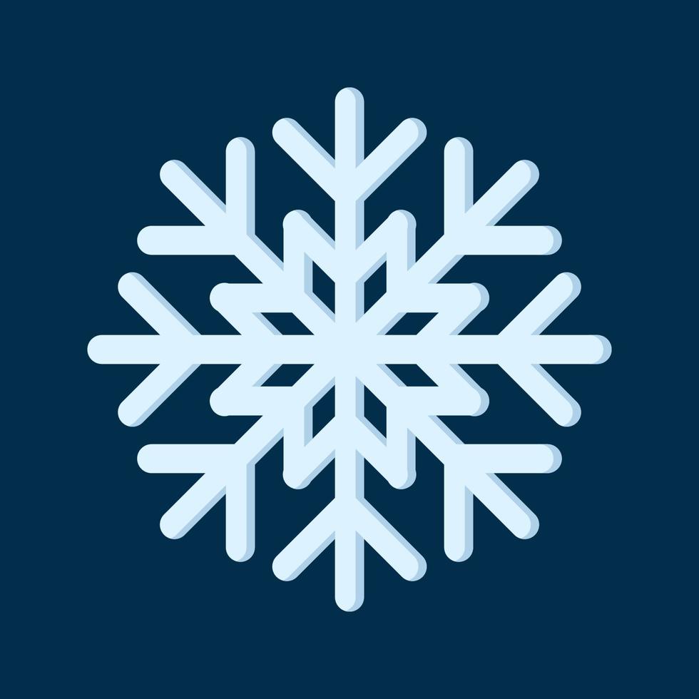 Snowflake Vector Illustration. Christmas and Winter Traditional symbol for logo, print, sticker, emblem, greeting and invitation card design and decoration